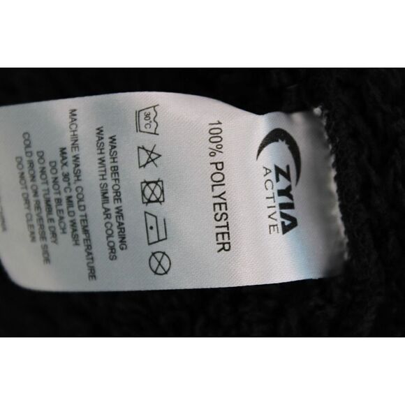 ZYIA Active Black Sherpa Teddy 1/4 Zip Pocket Jacket Pullover Sz M - Picture 4 of 9